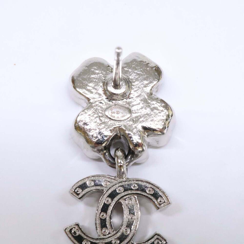 CHANEL Silver Logo Earrings - Picture 7 of 8